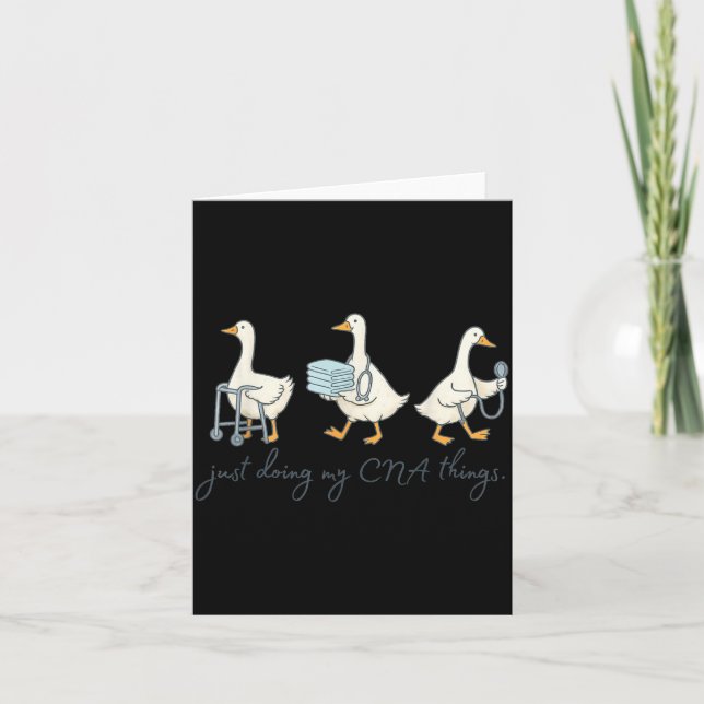 Silly Goose CNA Graduation Cute Certified Nursing Card (Front)