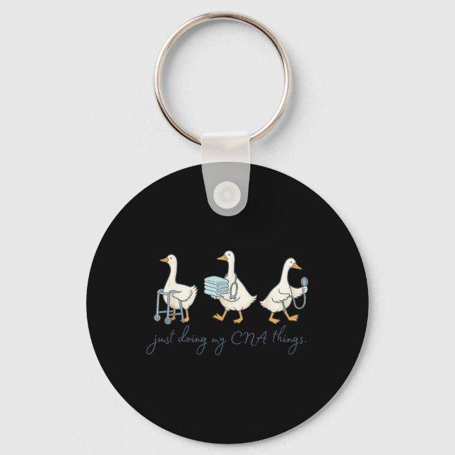 Silly Goose CNA Graduation Cute Certified Nursing Keychain (Front)