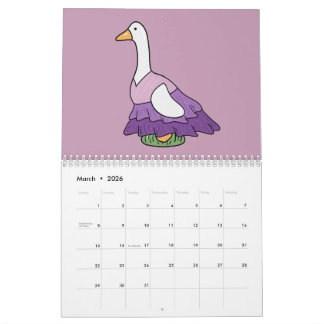 Silly Goose (Color Pop Version) Calendar
