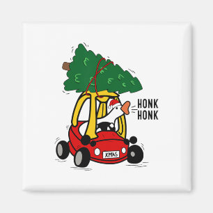Silly Goose Driving Toy Car With Christmas Tree Fu Magnet