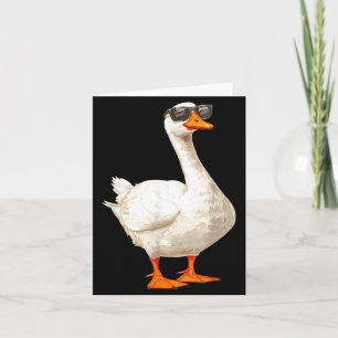 Silly Goose Duck wearing Sunglasses Funny Graphic Card