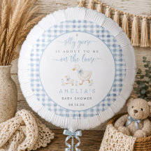 Silly Goose Dusty Blue Gingham Boy Baby Shower