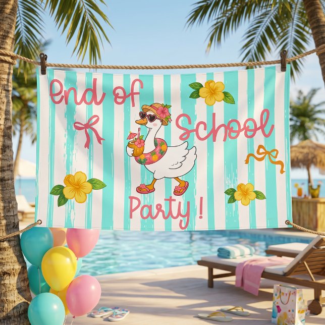 Silly Goose End Of School Party Stripes Banner (Creator Uploaded)