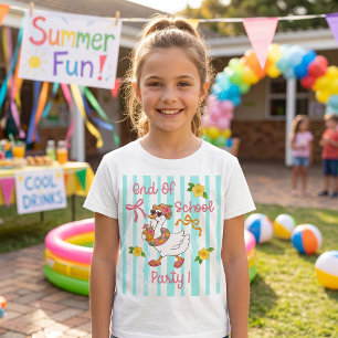 Silly Goose End Of School Party Stripes T-Shirt 