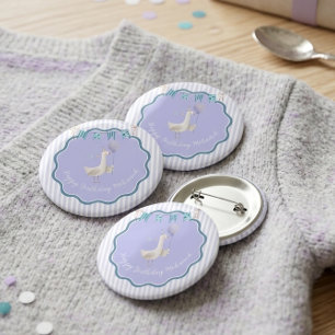 Silly Goose First Birthday Pin Lavender Boy Party