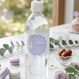 Silly Goose First Birthday Water Bottle Label Lave