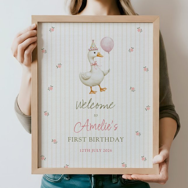 Silly Goose First Birthday Welcome Poster (Creator Uploaded)