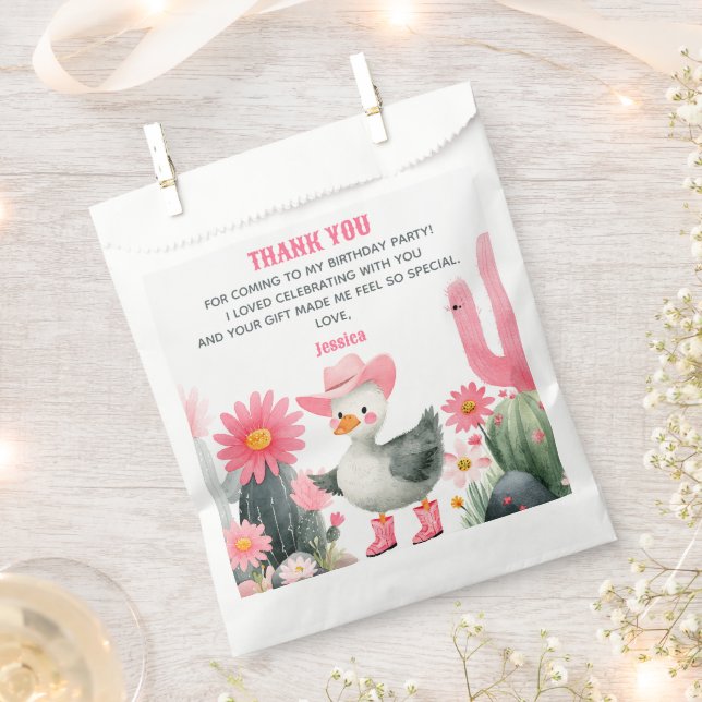 Silly Goose First Rodeo Kids' Birthday Thank You  Favour Bag (Clipped)