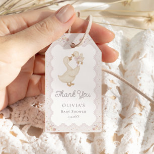 Silly Goose Floral Baby Shower Thank You Gift Tag