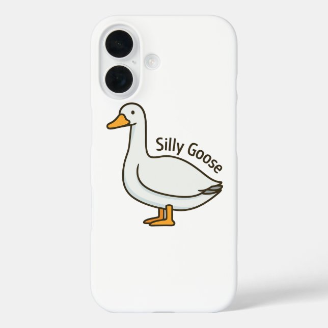 Silly Goose Funny Cartoon Goose Case-Mate iPhone Case (Back)