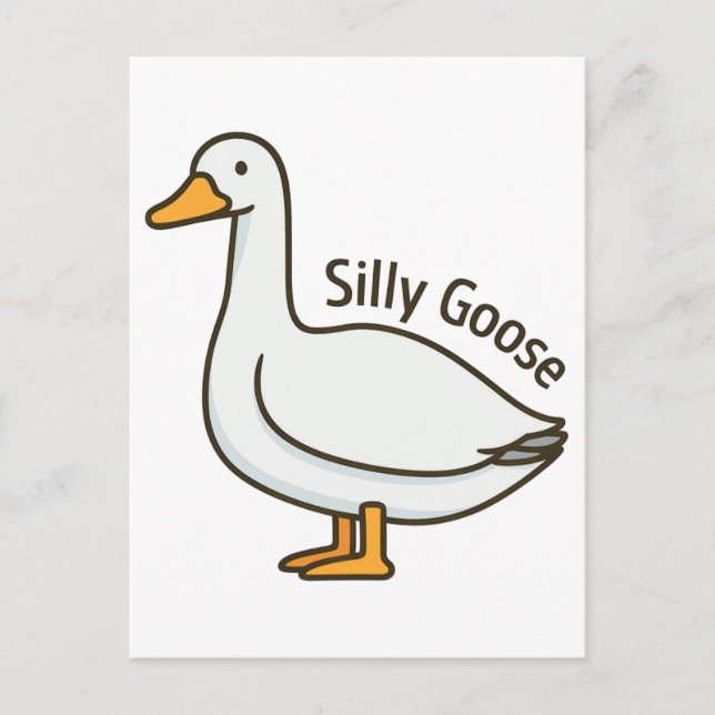 Silly Goose Funny Cartoon Goose Postcard (Front)