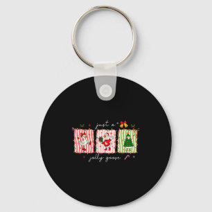 Silly Goose Funny Christmas  Keychain
