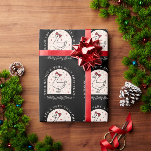 Silly goose funny farm animal Christmas Wrapping Paper