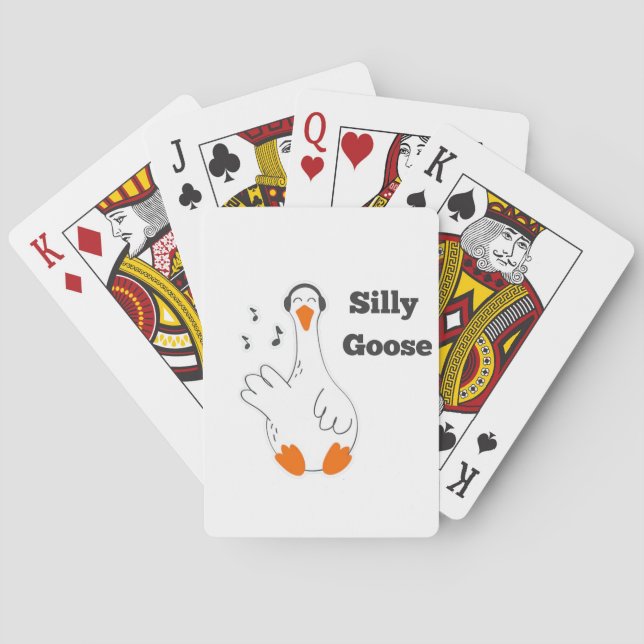 Silly goose, Funny Goose, Goose Lover Playing Cards (Back)