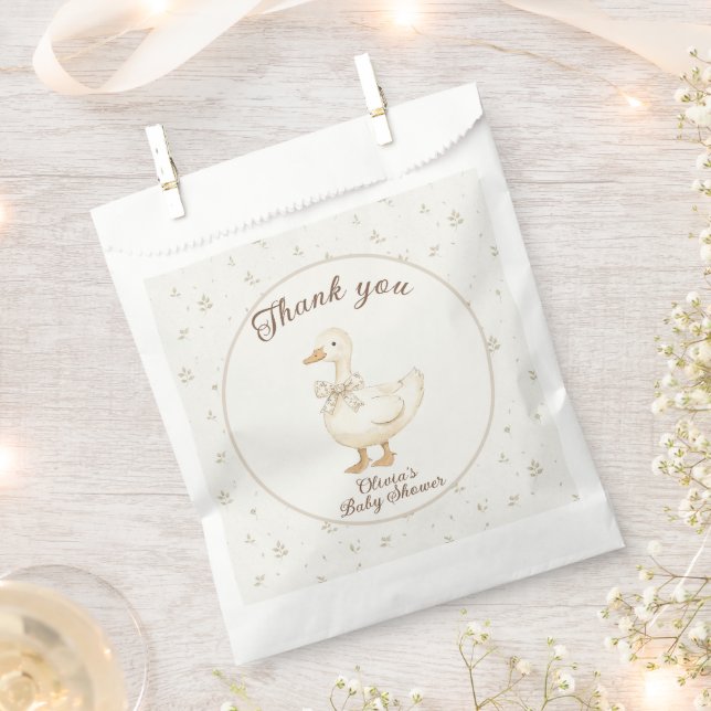 Silly Goose Gender Neutral Baby shower Thank you Favour Bag (Clipped)
