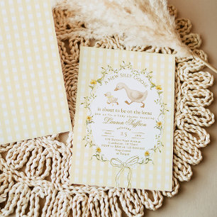 Silly Goose Gender neutral Yellow Baby Shower Invitation