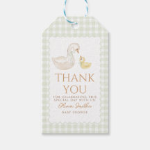 Silly Goose Gingham Duck Thank You baby shower