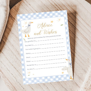 Silly Goose Gingham Shower Advice and Wishes Game