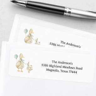 Silly Goose Green Baby Shower Return Address