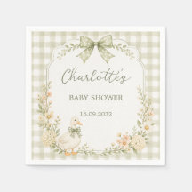 Silly Goose Green Gingham Baby Shower