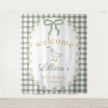 Silly Goose Green Gingham Cottagecore Baby Shower 