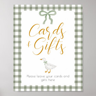 Silly Goose Green Gingham Cottagecore Gift Table Poster