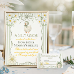 Silly Goose Green Neutral Baby Shower How Big Poster