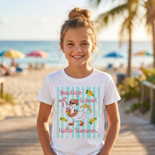 Silly Goose Hello Summer Party Stripes T-Shirt