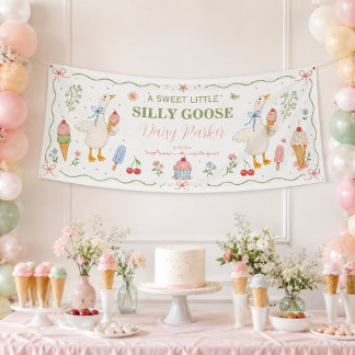 Silly Goose Ice Cream Social Baby Shower Banner