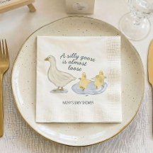 Silly Goose Is Almost Loose Baby Shower Napkin