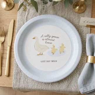 Silly Goose Is Almost Loose Baby Shower Plate