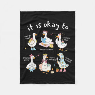 Silly Goose It is to Mental Health Kid Men Women Fleece Blanket