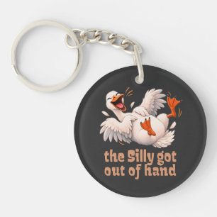 Silly Goose Laughing Cartoon Keychain