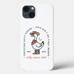 Silly goose mom cowgirl club funny farm animal iPhone 13 case