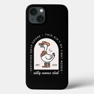 Silly goose mom mama cowgirl cowboy retro black iPhone 13 case