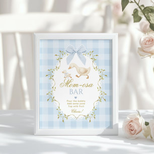 Silly Goose Momosa bar Blue Gingham Poster