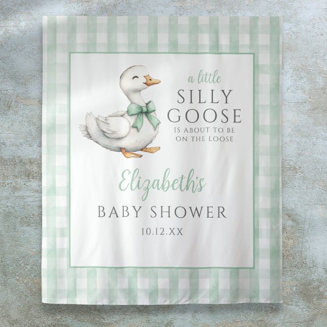 Silly Goose Neutral Baby Shower Photo Backdrop Tapestry (Silly Goose Neutral Baby Shower Photo Backdrop)