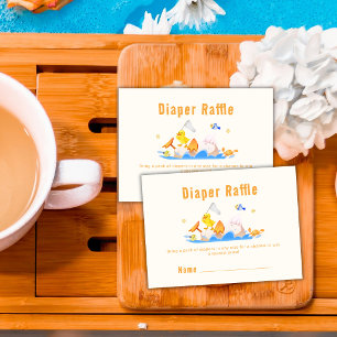 Silly Goose Ocean Fish Diaper Raffle Baby Shower Enclosure Card