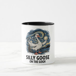 Silly Goose on the Gogh Funny Parody Geese Bird Mug
