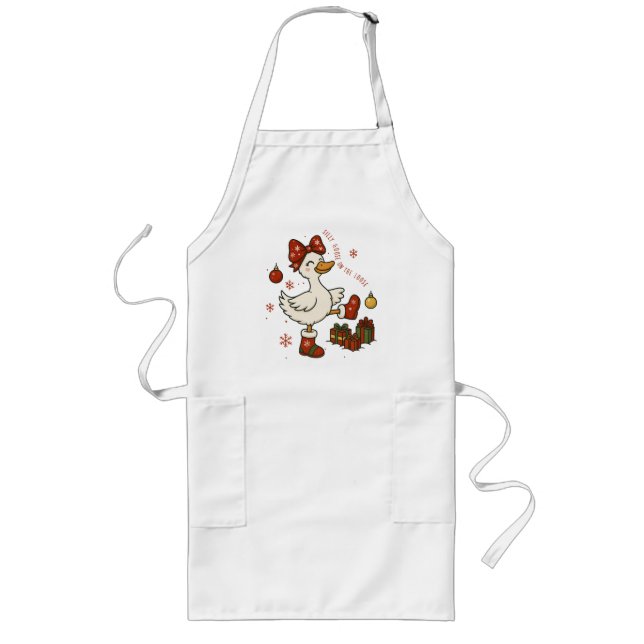 Silly Goose On The Loose Christmas Long Apron (Front)