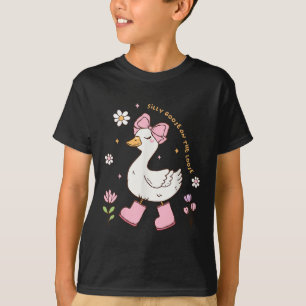 Silly Goose On The Loose Coquette Bow Pink Girl Ki T-Shirt