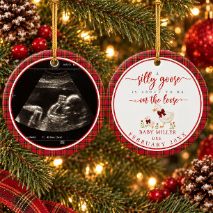 Silly Goose on the Loose Ultrasound Christmas Ceramic Ornament