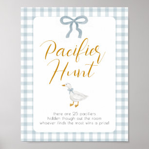 Silly Goose Pacifier Hunt Baby Shower Game  Poster