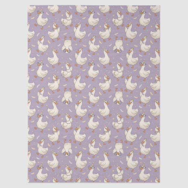 Silly Goose Party Cartoon Geese with Confetti Tissue Paper (Front)
