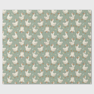 Silly Goose Party Parade – Funny Duck Patter Wrapping Paper