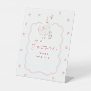 Silly Goose Pink Baby Shower Favours Table Sign