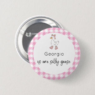 Silly Goose Pink Birthday 2 Inch Round Button