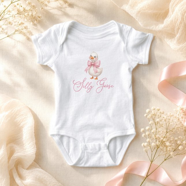 Silly Goose Pink Bow Baby Bodysuit (Creator Uploaded)