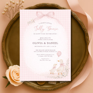 Silly Goose Pink Couples Baby Shower Invitation