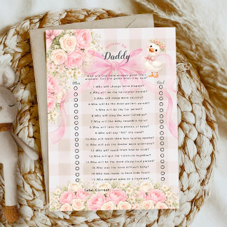 Silly Goose Pink Gingham Baby Mommy or Daddy Game
